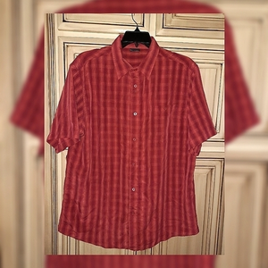 Mens Red Plaid Casual Shirt -‎ XL